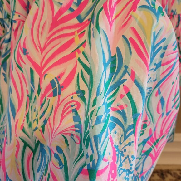 Lilly Pulitzer Edith Cotton Midi Dress in Sea Turtle Soiree NWT Size 6 - Picture 6 of 9